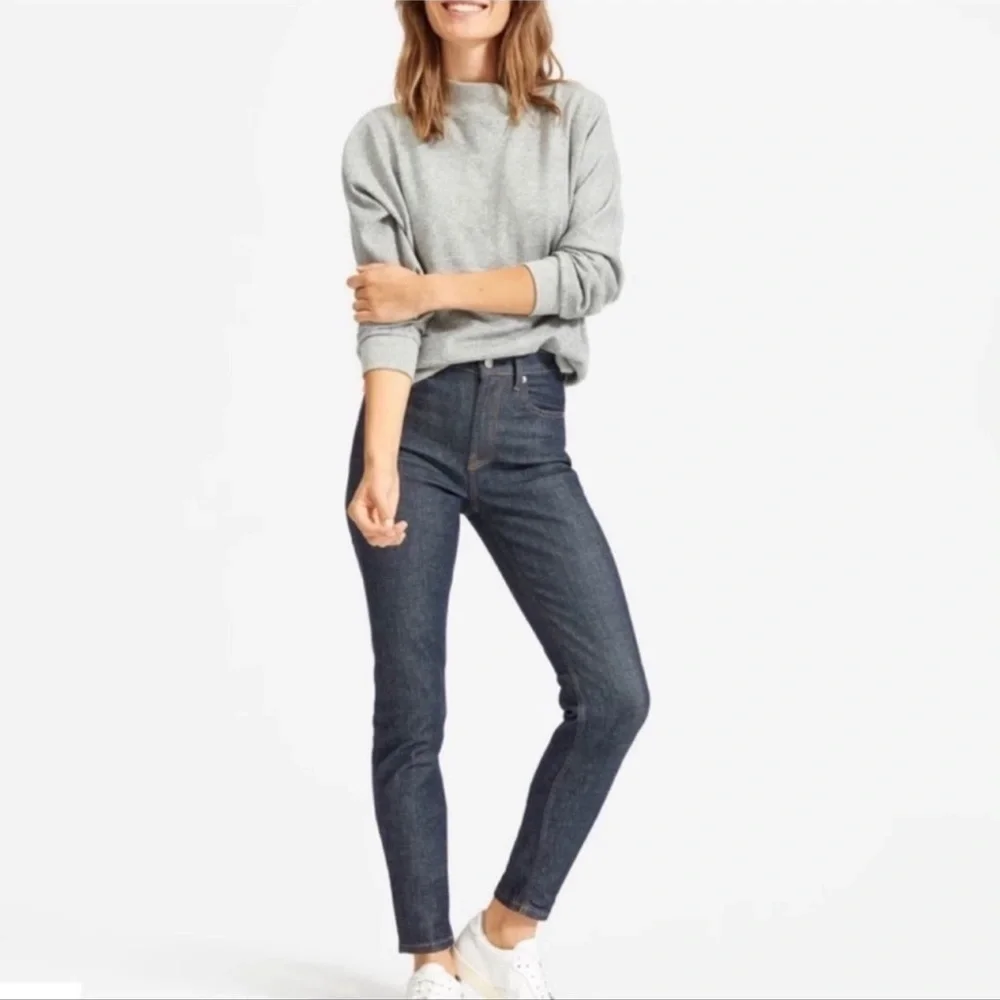Everlane High Rise Skinny Ankle Crop Minimalist Dark Indigo Jeans Size 27/4